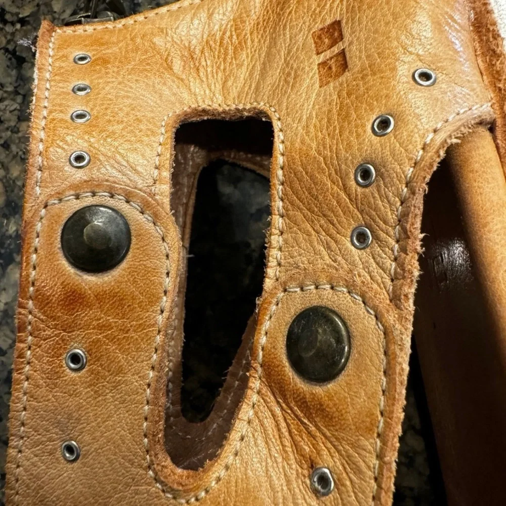 BED|STU Soni Tan Leather Platform Sandals with Zip Back|Size 7 in EUC - Picture 9 of 9